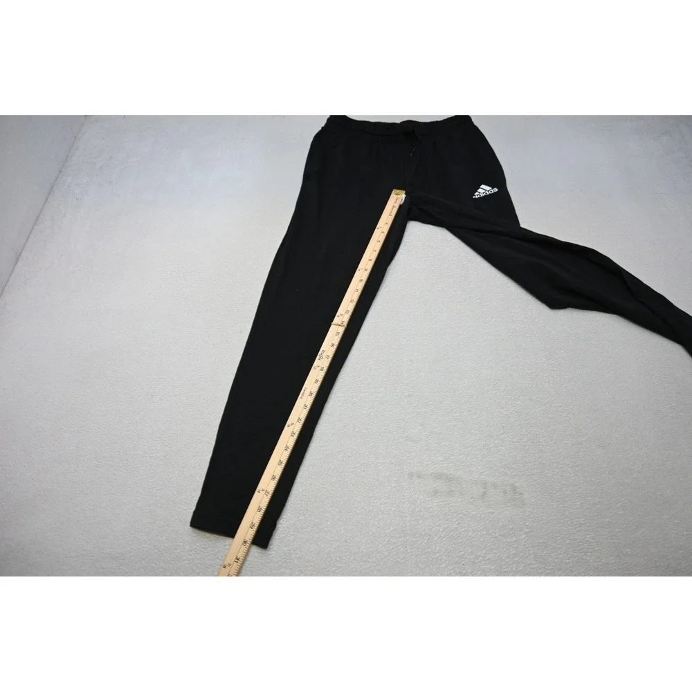 Adidas Sweatpants Tapered Mens Medium Black Joggers Logo Athletic Excellent